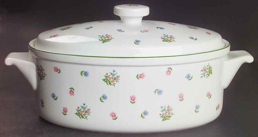 Petite Fleur 2 Quart Oval Covered Casserole by Sadek-1