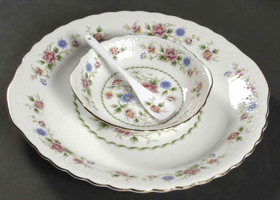 Spring Night (3pc) Party Serving/Chip & Dip-Plate, Bowl & Spoon by Sadek-1