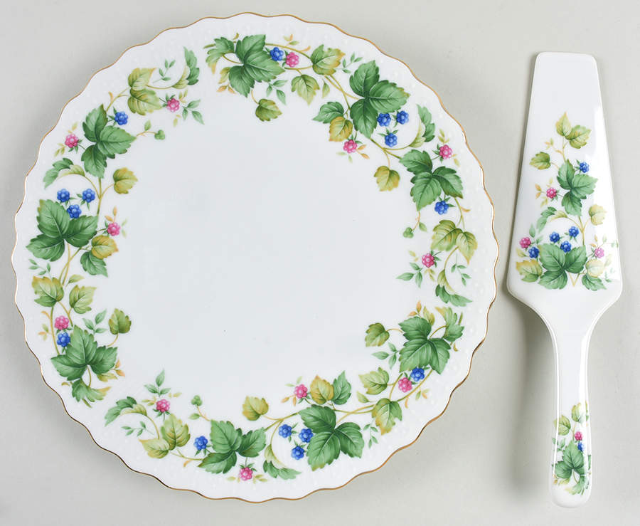 Vineyard Cake Aka Dinner Plate & Server w/Box by Sadek-1