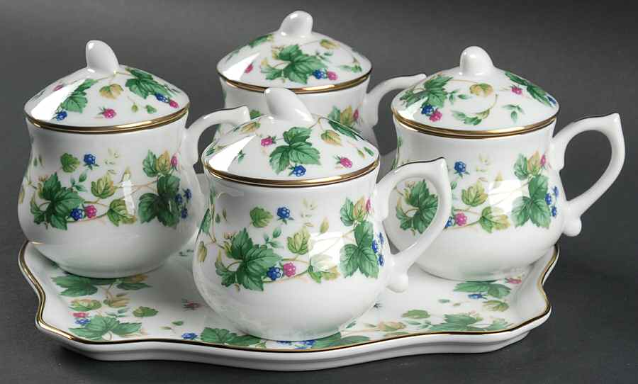Vineyard Pot De Creme Set (Tray with 4 Pots) by Sadek-1
