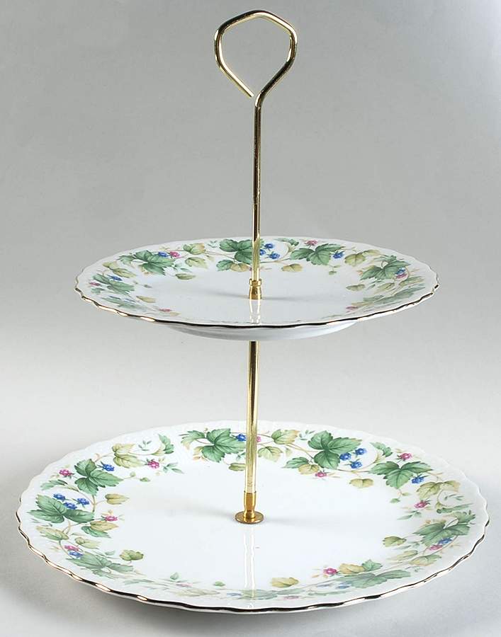 Vineyard 2 Tiered Serving Tray (Dinner & Salad Plate) by Sadek-1