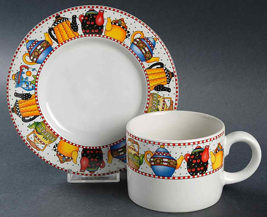 Afternoon Tea Flat Cup & Saucer Set by Sakura-1