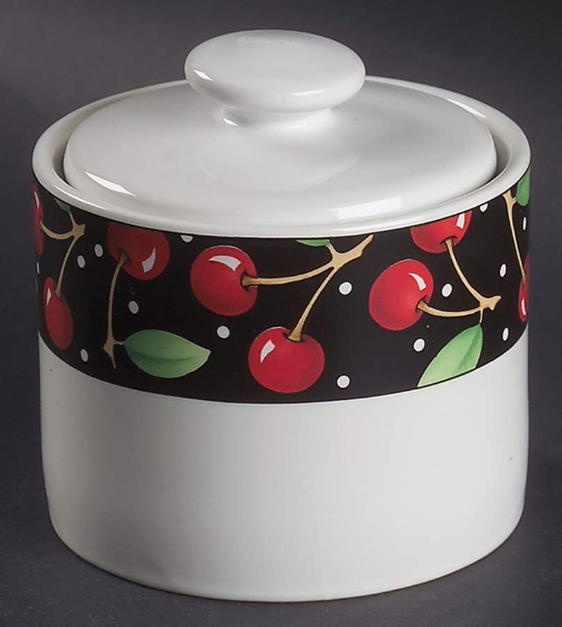 Cherries (No Verge) Sugar Bowl & Lid by Sakura-1