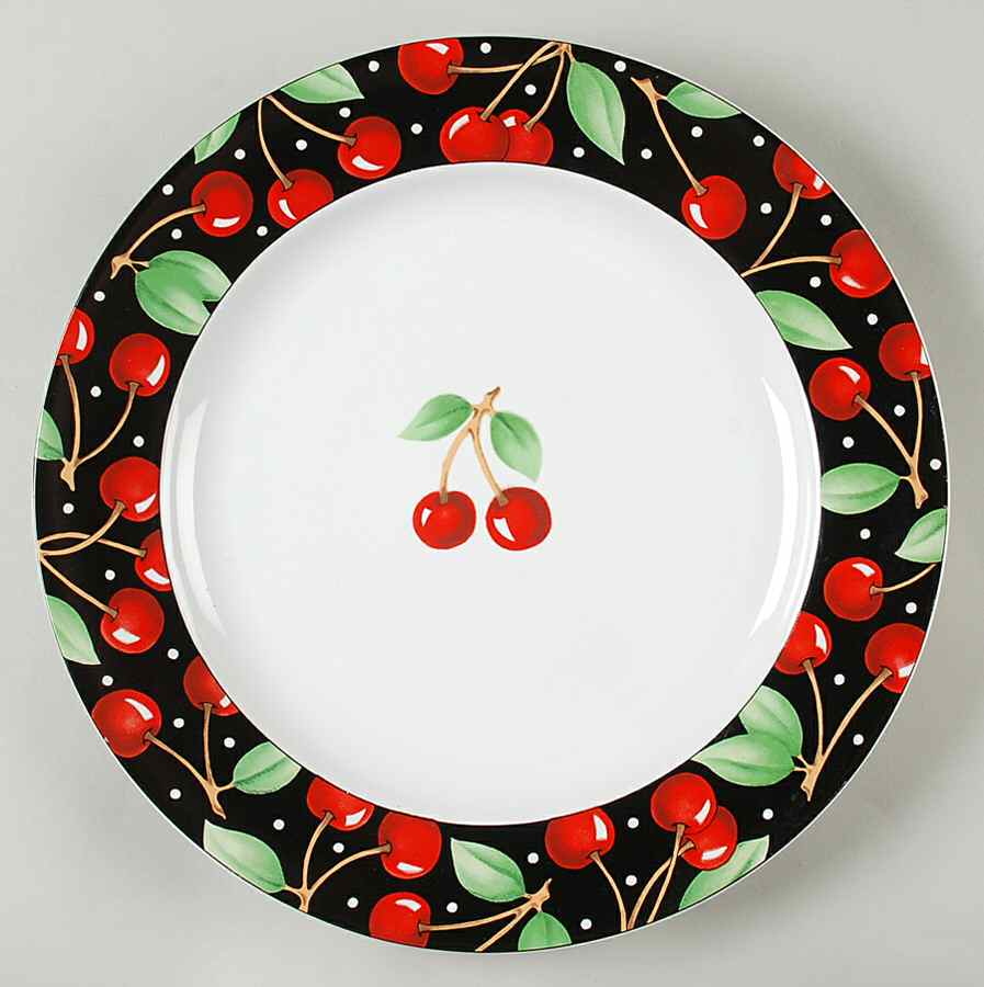 Cherries (No Verge) 12" Chop Plate (Round Platter) by Sakura-1