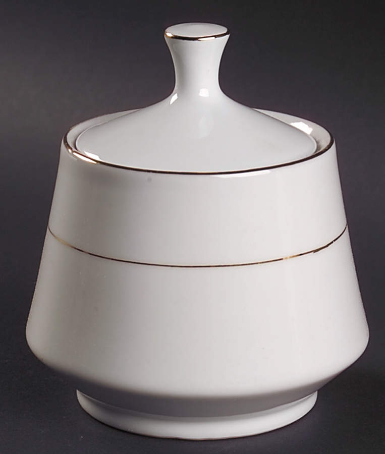 Classic Gold (White) Sugar Bowl & Lid by Sakura-1