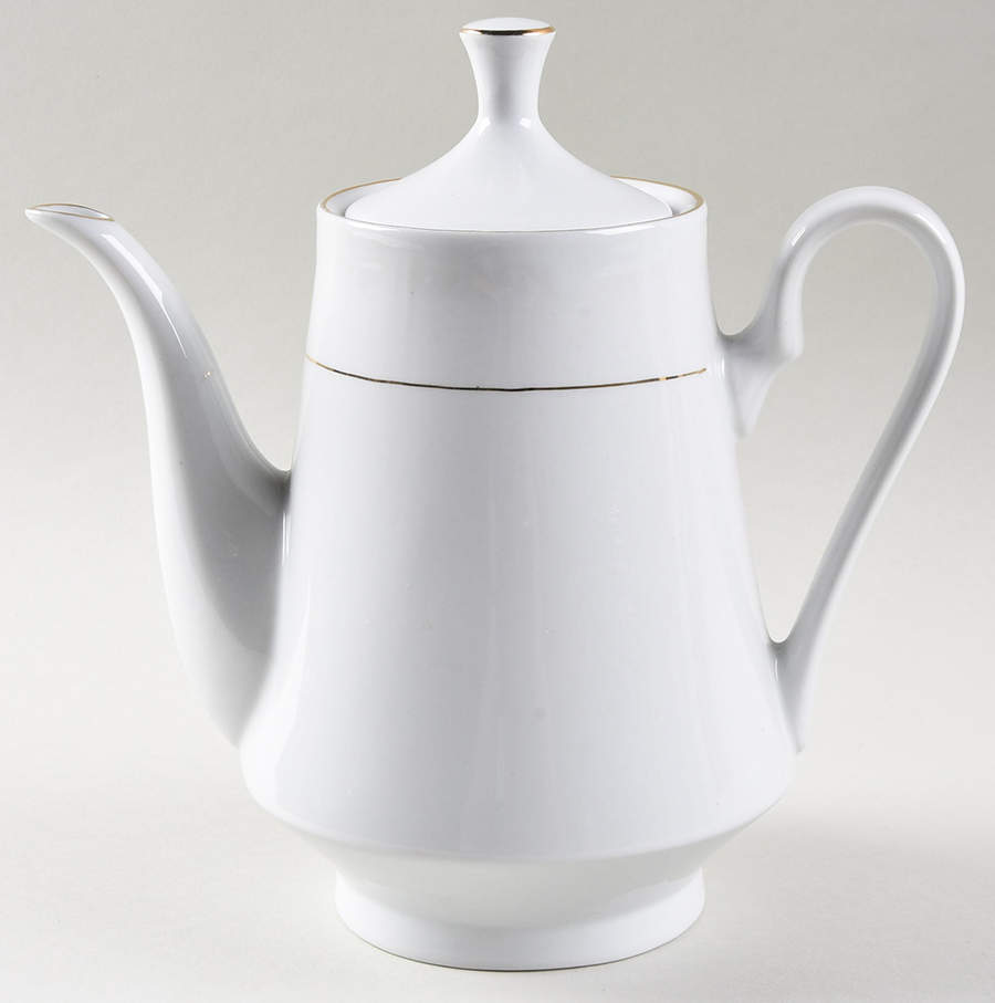 Classic Gold (White) Coffee Pot & Lid by Sakura-1
