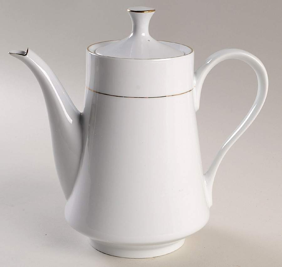 Classic Gold (White) Coffee Pot & Lid by Sakura-1
