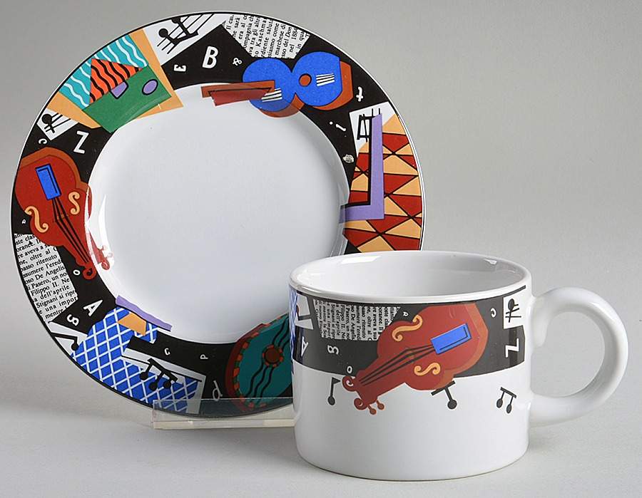 Composition 5 Flat Cup & Saucer Set by Sakura-1
