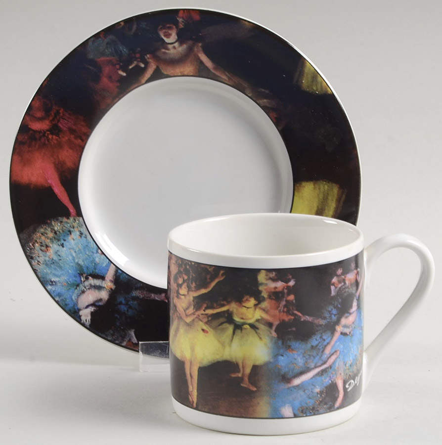 Degas Flat Demitasse Cup & Saucer Set by Sakura-1