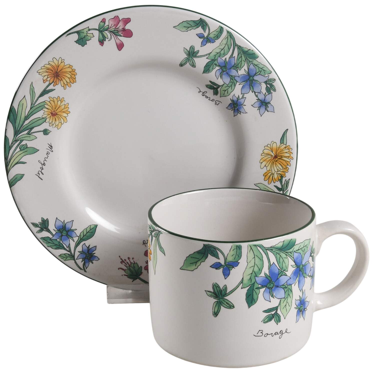 Geranium Flat Cup & Saucer Set by Sakura-1