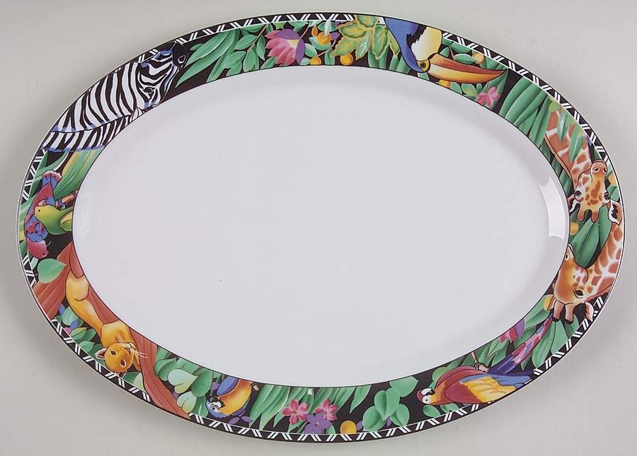 Magic Jungle 14" Oval Serving Platter by Sakura-1