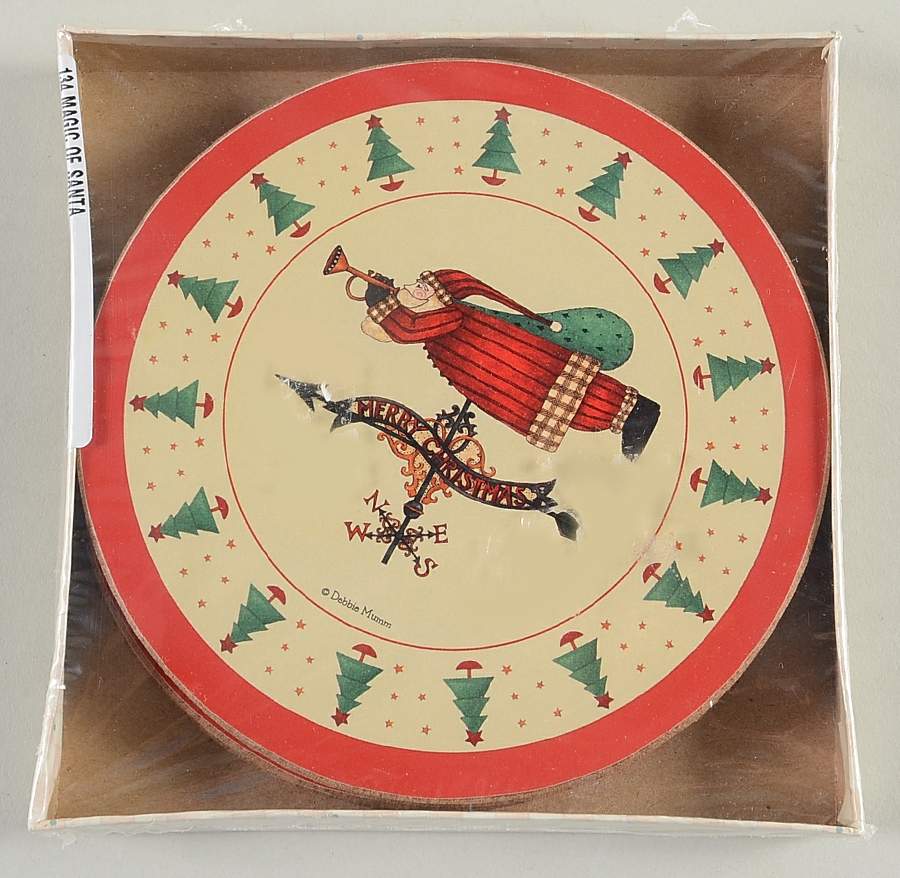 Magic of Santa Cork Back Round Coaster - Set of 4 by Sakura-1