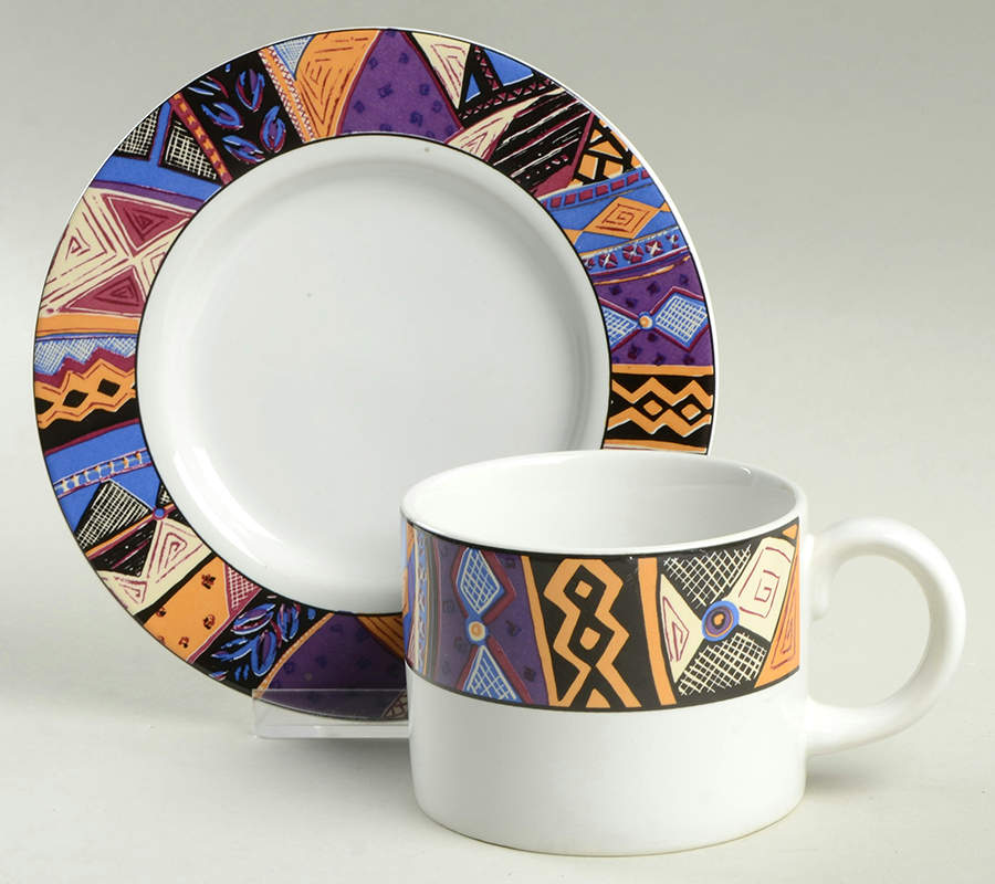 Masquerade Flat Cup & Saucer Set by Sakura-1