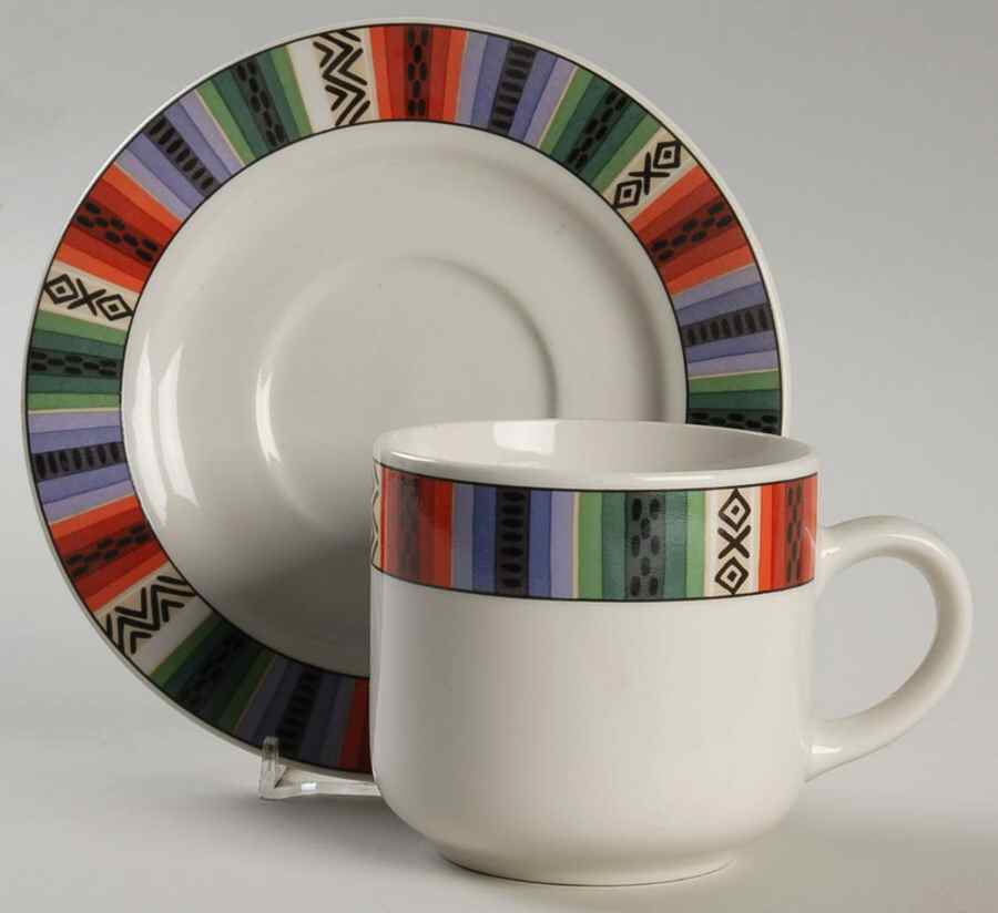 Navajo Flat Cup & Saucer Set by Sakura-1