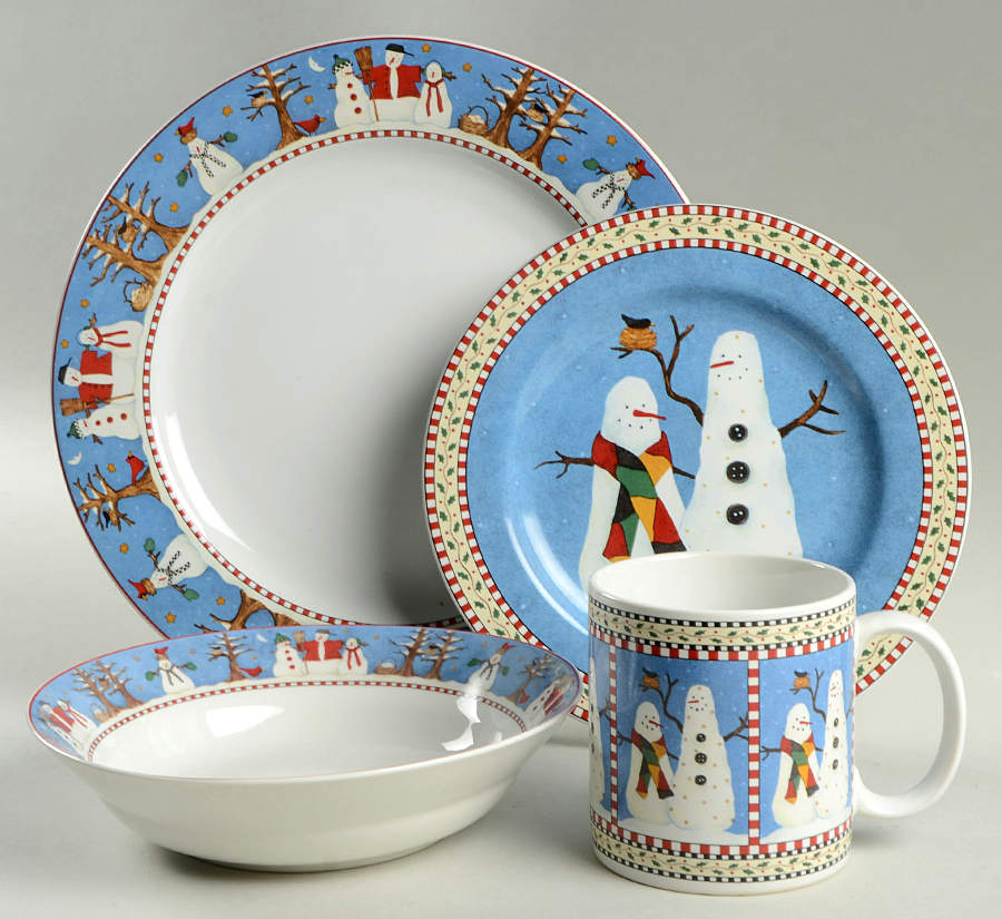 Snowman 4 Piece Place Setting by Sakura-1