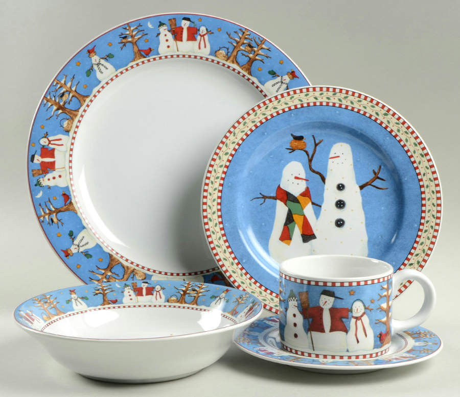 Snowman 5 Piece Place Setting by Sakura-1
