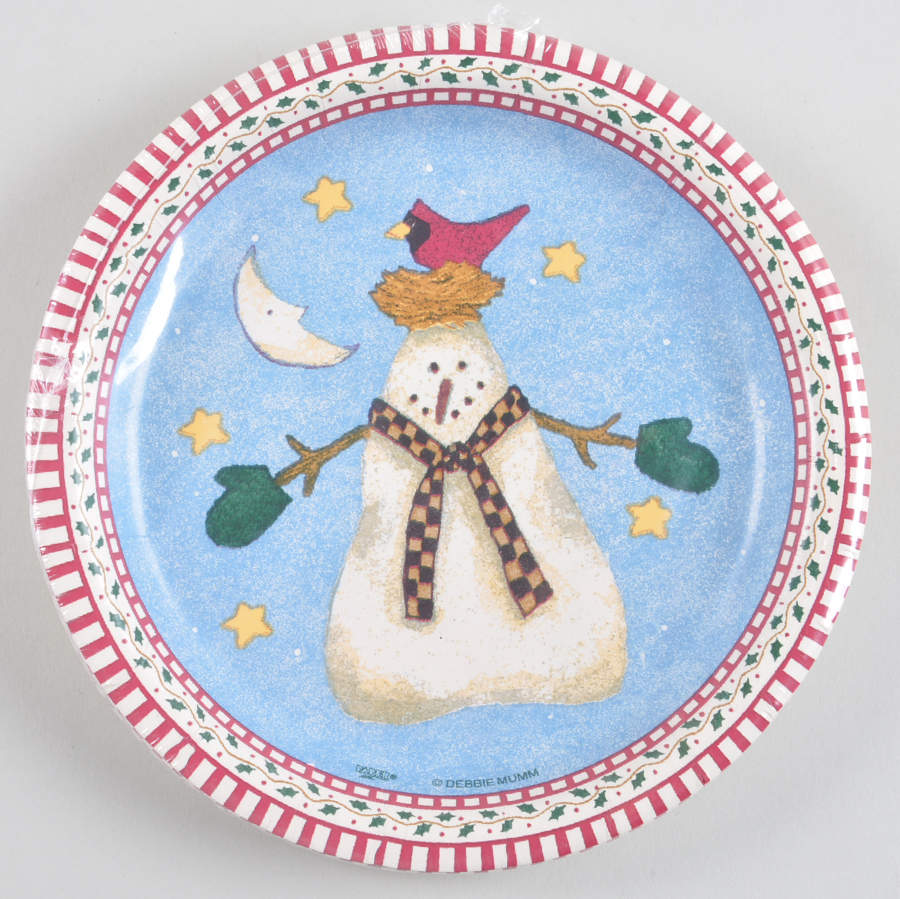 Snowman Package of 12 - Paper Snack Plate by Sakura-1
