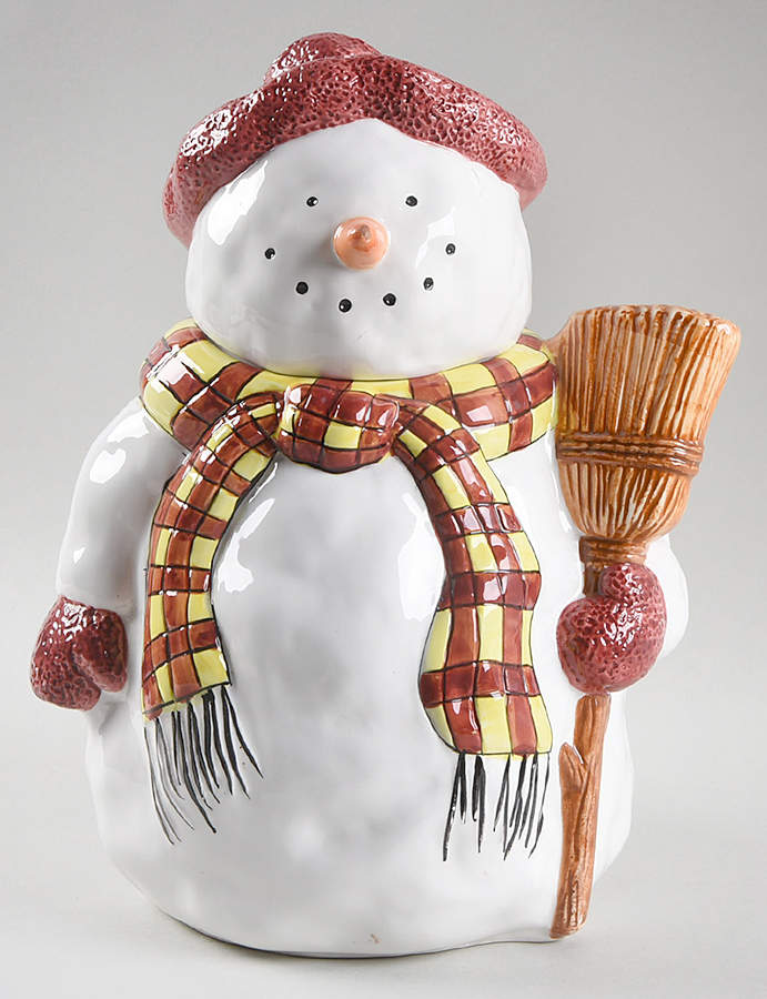 Snowman Figural Cookie Jar & Lid by Sakura-1