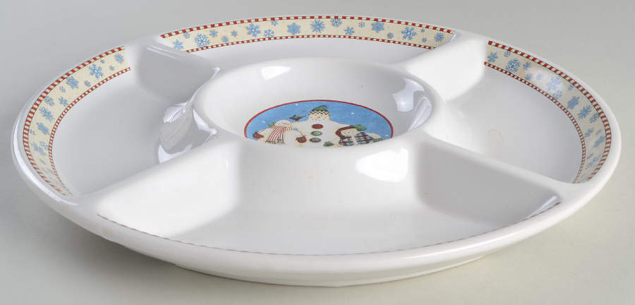 Snowman Chip Bowl/Plate for Chip & Dip Set by Sakura-1
