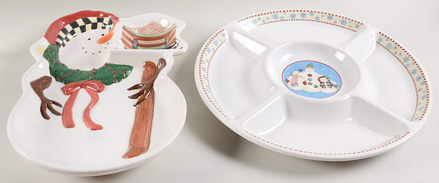 Snowman (2 Piece) Chip & Dip Set by Sakura-1