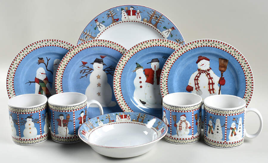 Snowman 32  Piece Estate Set by Sakura-1