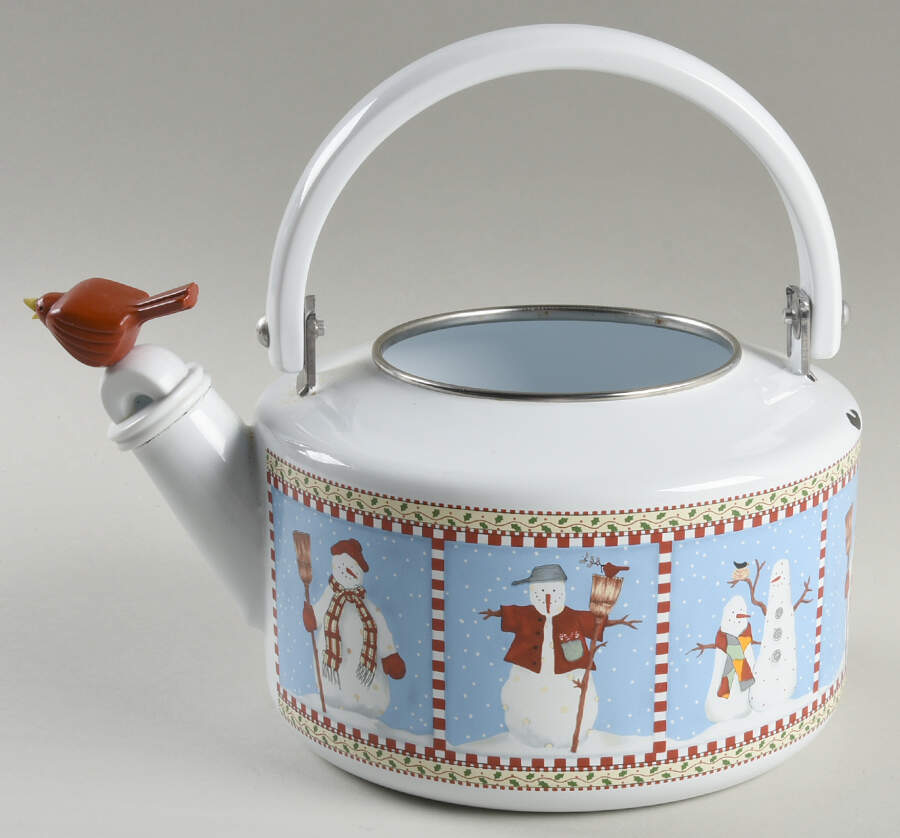 Snowman Metal Kettle No Lid by Sakura-1