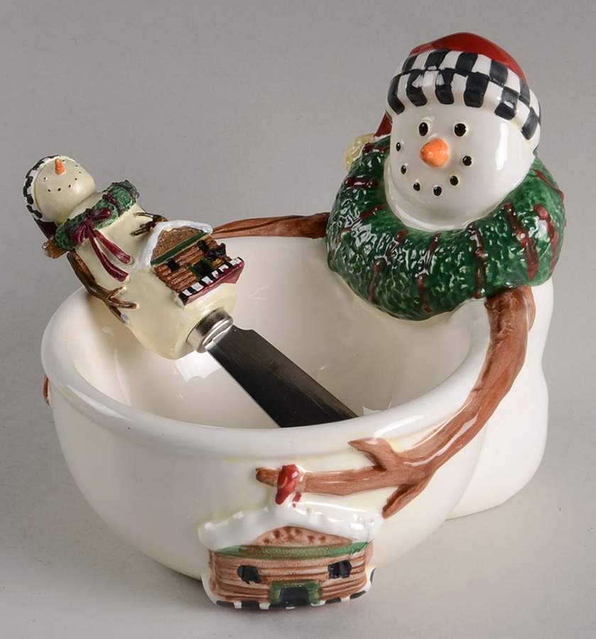 Snowman Dip Bowl & Spreader Set by Sakura-1
