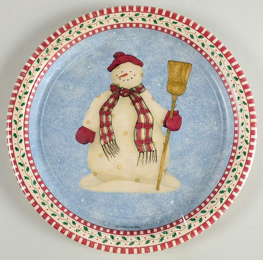 Snowman Pack of 8 - Paper Dinner Plate by Sakura-1