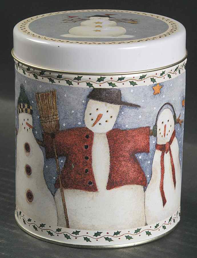 Snowman Small Metal Canister & Lid by Sakura-1