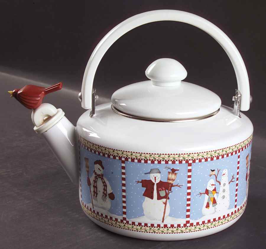 Snowman Metal Kettle & Lid by Sakura-1