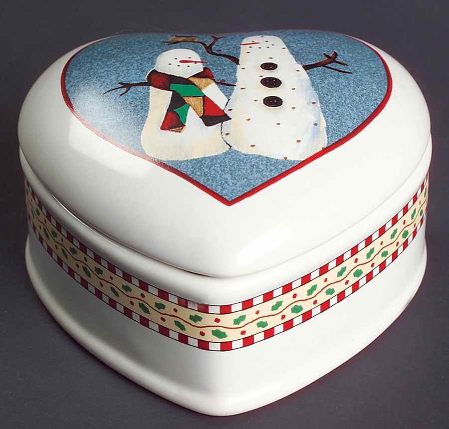 Snowman Heart Shape Box & Lid by Sakura-1