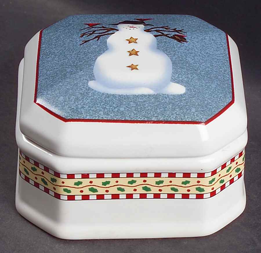 Snowman Square Box & Lid by Sakura-1