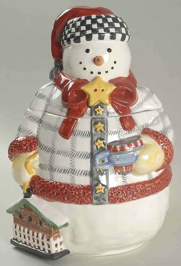 Snowman Figural Cookie Jar & Lid by Sakura-1
