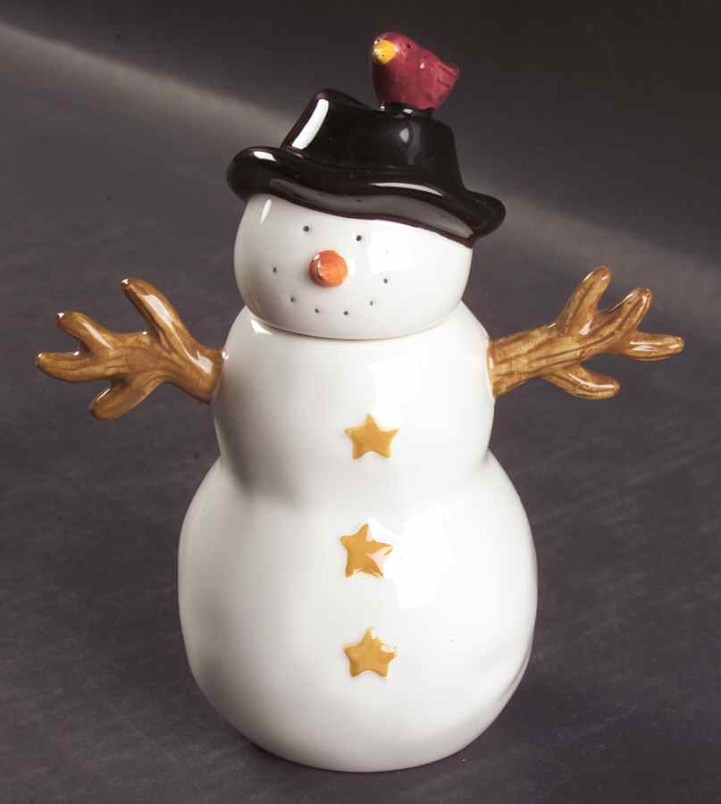 Snowman Figural Sugar Bowl & Lid by Sakura-1