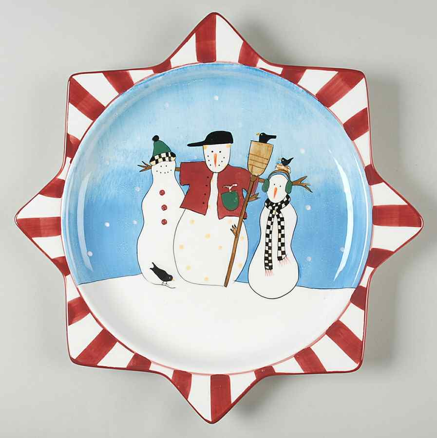 Snowman Star Shaped Plate by Sakura-1