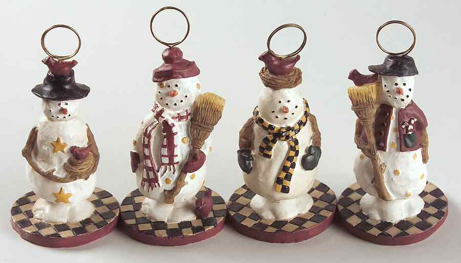 Snowman Small Placard/Place Card Holders - Set of 4 by Sakura-1