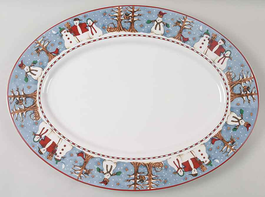 Snowman 20" Oval Serving Platter by Sakura-1