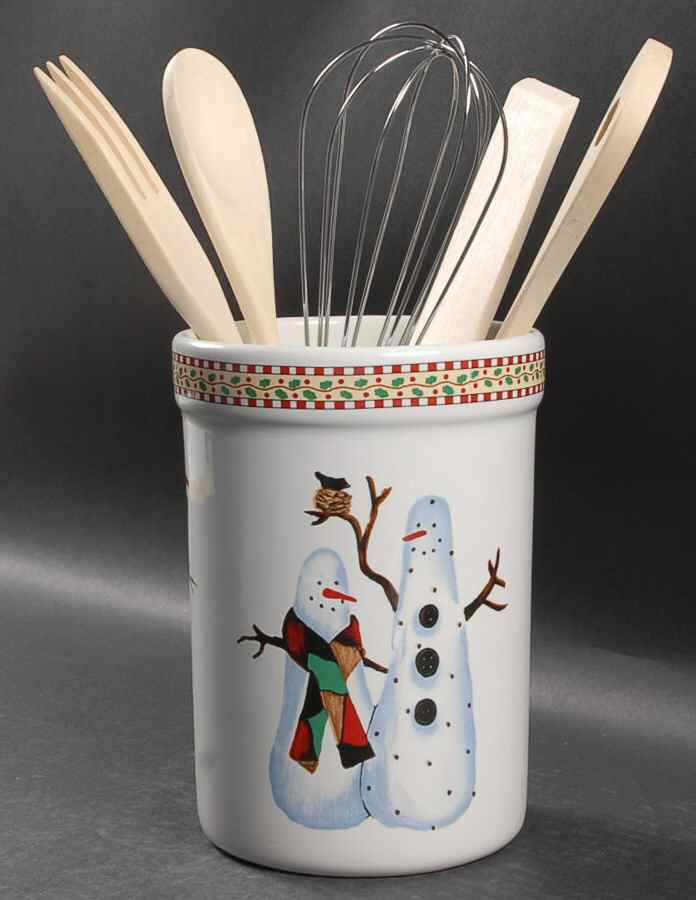 Snowman 7" Utensil Holder by Sakura-1