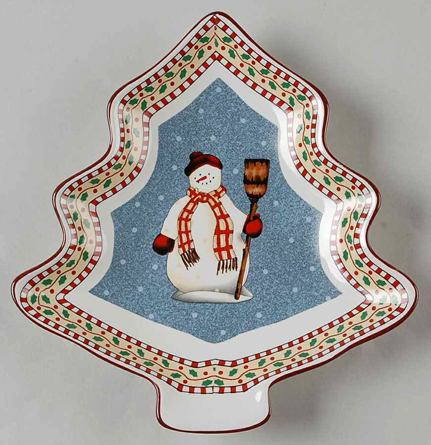 Snowman Small Tree Shaped Dish by Sakura-1