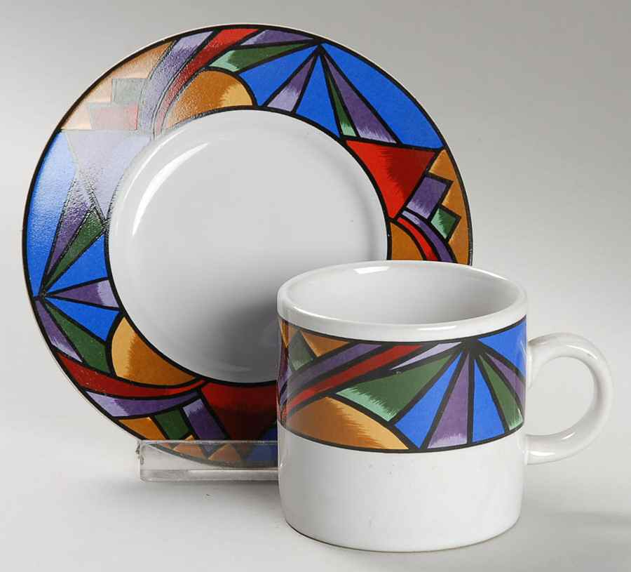 Sunset Mountain Flat Demitasse Cup & Saucer Set by Sakura-1