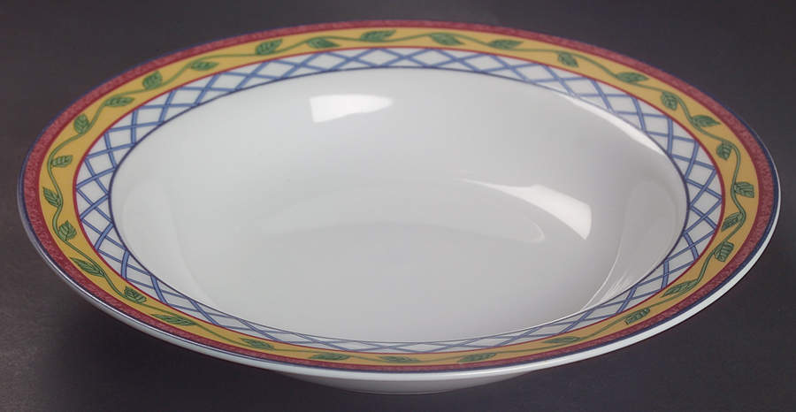Trellis Rose Large Rim Soup Bowl by Sakura-1
