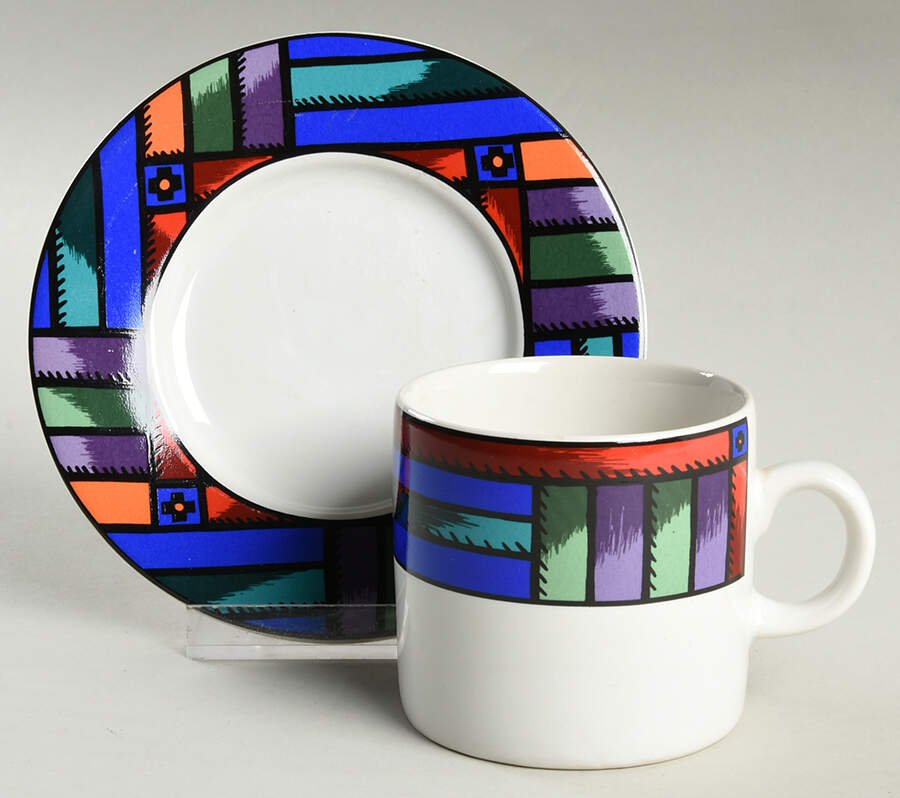 Velvet Quilt Flat Demitasse Cup & Saucer Set by Sakura-1