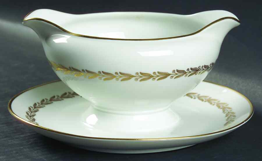 Golden Classic Gravy Boat with Attached Underplate by Saladmaster-1