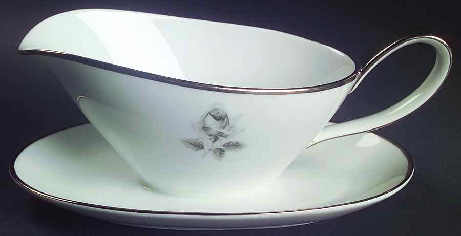Remembrance (Platinumtrim) Gravy Boat with Attached Underplate by Saladmaster-1