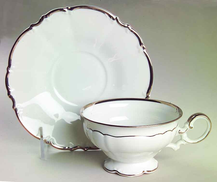 Wedding Band Footed Cup & Saucer Set by Saladmaster-1