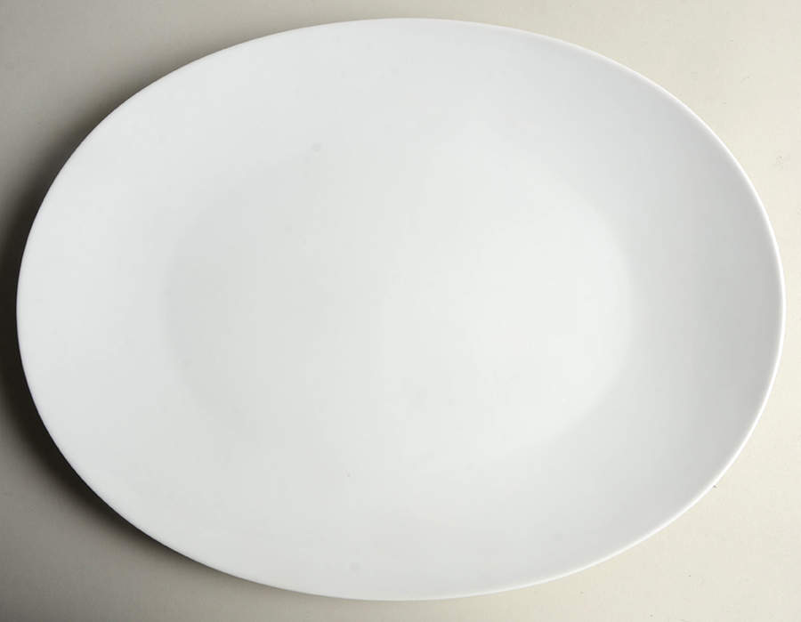 6600 White 15" Oval Serving Platter by Sango-1