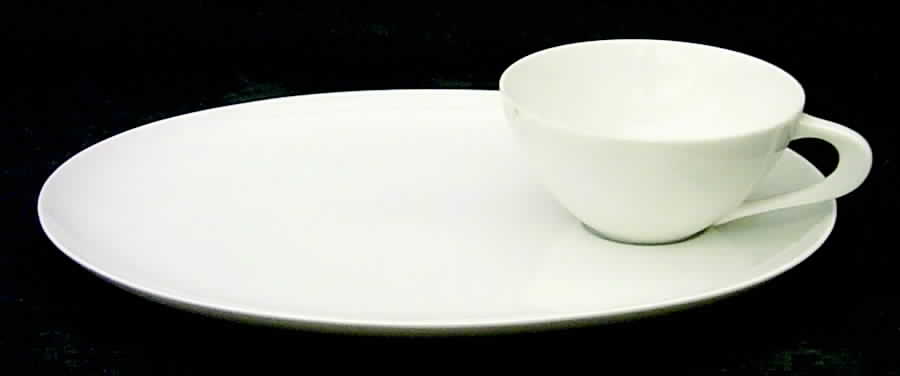 6600 White Snack Plate & Cup Set by Sango-1