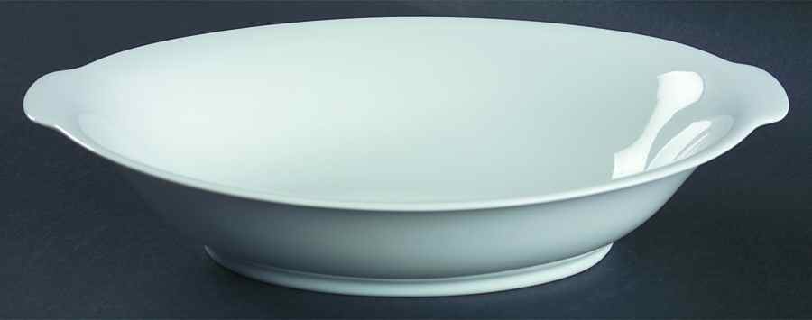 6600 White 10" Oval Vegetable Bowl by Sango-1