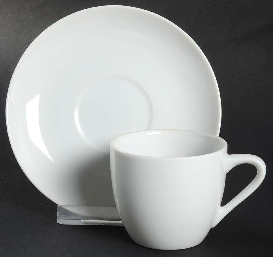 6600 White Flat Demitasse Cup & Saucer Set by Sango-1
