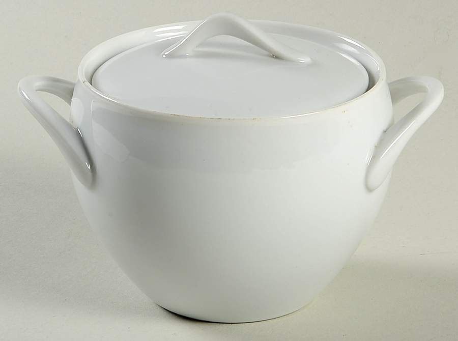 6600 White Sugar Bowl & Lid by Sango-1